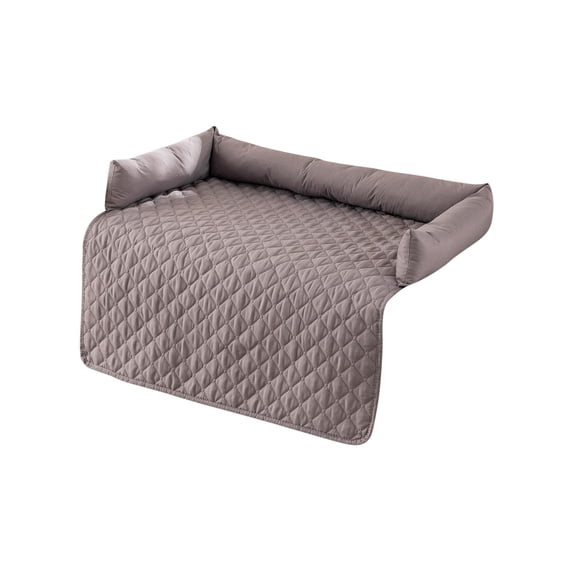 XiYing Dog Bed with Bolster for Small Medium Dogs - Washable Cooling Sofa Bed for Pets - Ice Silk Fabric Raised Edge Cat Bed - Non-Slip Orthopedic Bed for Anxiety Relief - Indoor Pet Couch Protector