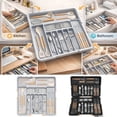 thumbnail image 1 of XiYing Expandable Kitchen Utensil Drawer Tray Scalable Storage Box 9 Compartments Silverware Organizer Adjustable 13.2 To 22 Inches Wide, 1 of 8