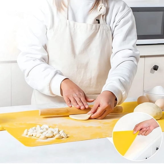 XiYing Extra Large Kitchen Pad | Non Slip Non Stick Baking Mat for Rolling Out Dough | 24" X 16" Food Grade Silicone Pastry Mat with Measurements | Double Thick | Multipurpose for Cookies