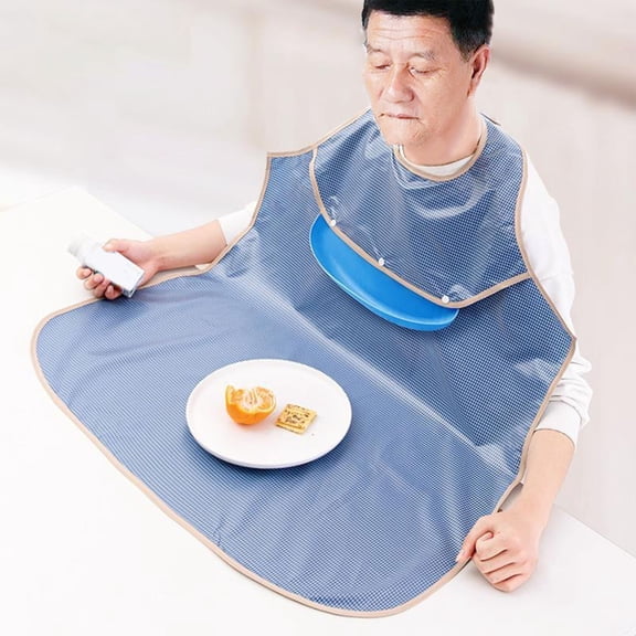 XiYing Extra-Large Waterproof Polyester Feeding Bib for Adults | Adjustable Neck-Style Meal Bib with Leak-Proof Tpu | 88X84Cm | 1 Pack