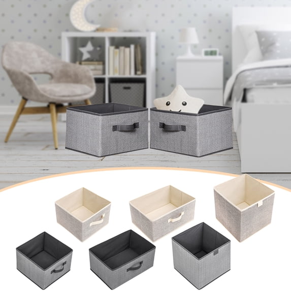 XiYing Fabric Storage Box for Clothing Sundries Household Items Desktop Toy Organizer Soft Non-Woven Material Dustproof Multifunctional Storage 1 Count
