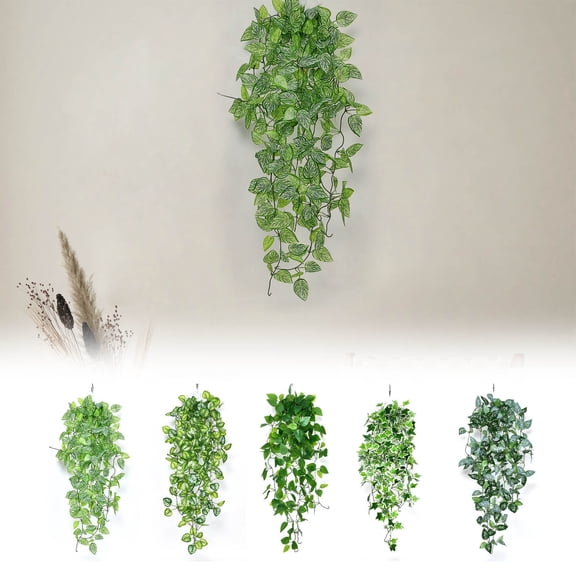 XiYing Fake Ivy Wall Hanging for Indoor Decor, 39-Inch Long Plastic Hanging Vine with 168 Leaves, 1-Pack