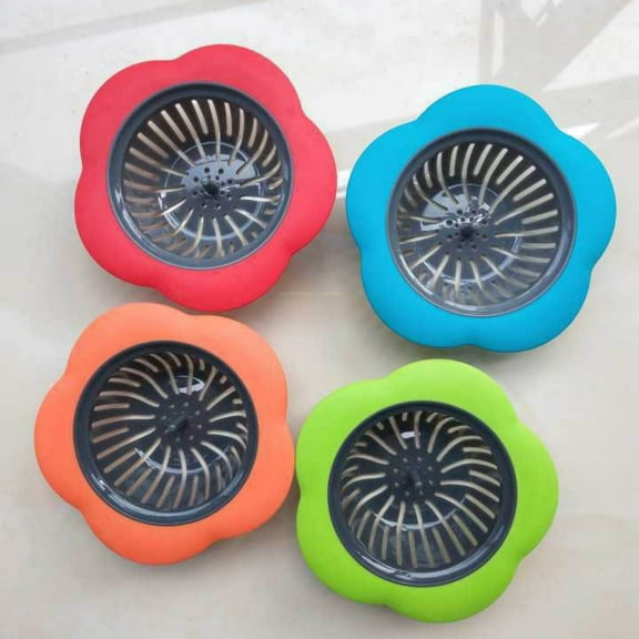 XiYing Kitchen Sink Strainer, Large 4.5-Inch Wide Rim Filter, Silicone and Plastic, Prevents Clogging with Ergonomic Slots, Easy To Clean, Dishwasher Safe, for Painting, 1 Count