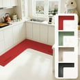 thumbnail image 1 of XiYing L-Shaped Kitchen Rug, Corner Carpet, Non-Slip Backing, Machine Washable, Water Absorbent, 47.2X29.5X17.7In, for Kitchen, 1-Pack, 1 of 9