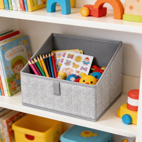 XiYing Large Trapezoid Organizer Bin, Foldable Storage Box for Clothes, Towels, Toys and Purses, Nylon Fabric, 3.79 Gallon Capacity, 12X12X7.87 Inches, 1-Piece