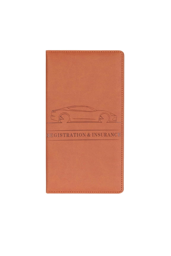 Magnetic Closure Car Registration Insurance Card Holder, Synthetic Leather Vehicle Document Organizer for Glove Box, 1 Pack