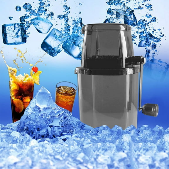 XiYing Manual Ice Crusher, Transparent Kitchen Tool with Stainless Steel Blades for Shaved Ice, Suction Base, 5-Cup Capacity, 9.4X6.3X4.7 Inches
