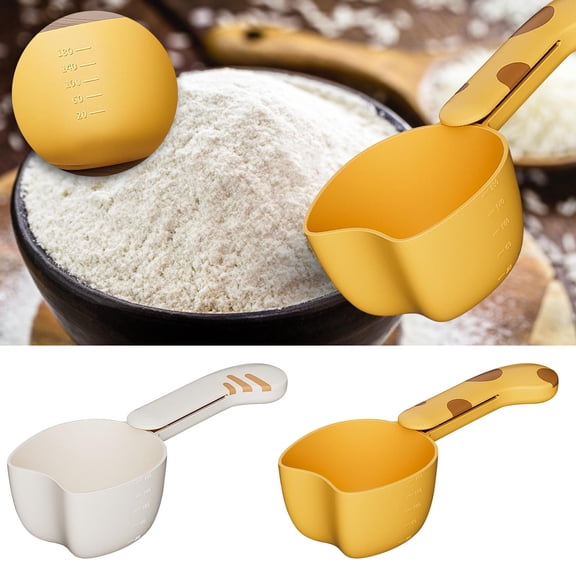 XiYing Multi-Functional Kitchen Scoop with Sealing Clip, Measuring Spoon for Rice, Flour, Grains and Snacks, Plastic, 1 Piece