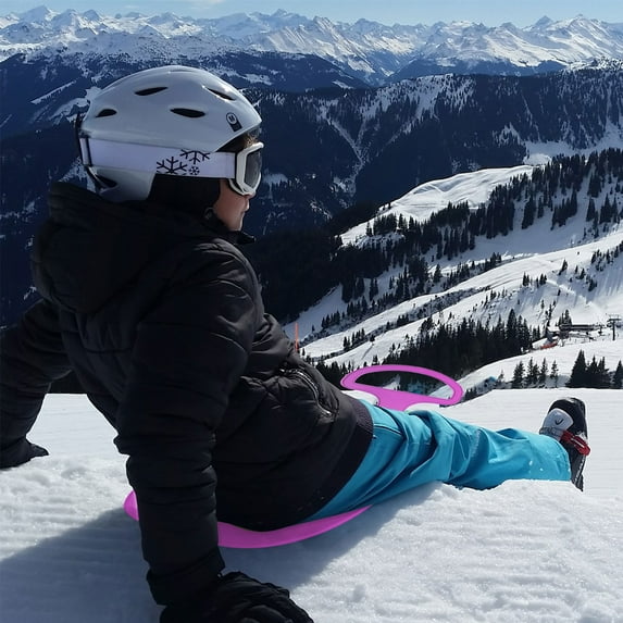 XiYing Portable Snow Sled for Adults & Kids, All-Season Abs Plastic Sledding Board for Snow, Grass, Sand, with Large Handle, 49X37Cm, 1-Pack