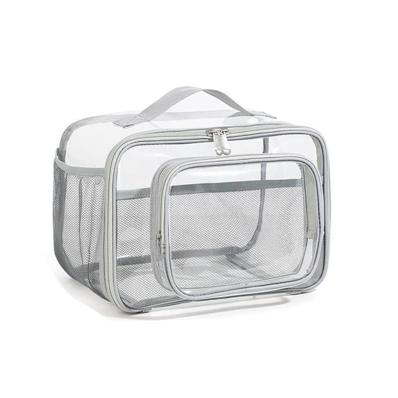 XiYing Portable Storage Box for Travel, Clear Plastic Folding Organizer with Handle, Modern Minimalist Design, Camping Use, Medium Size