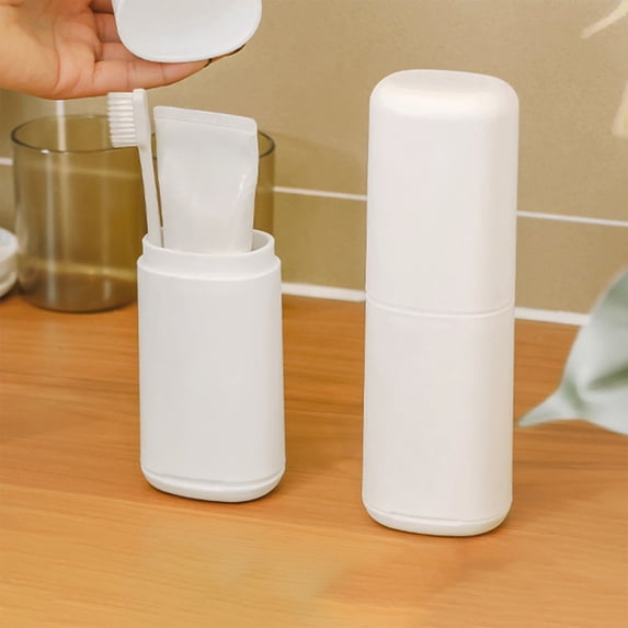 XiYing Portable Travel Toothbrush and Toothpaste Holder Case with Mouthwash Cup, Compact Storage for Travel and Camping, 1-Pack