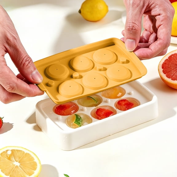 XiYing Silicone Ice Tray with Lid | Fast Freeze Ice Mold for Cold Drinks | Bpa-Free Flexible Silicone Ice Grids | 6-Compartment Homemade Ice Making Box | One-Click Release