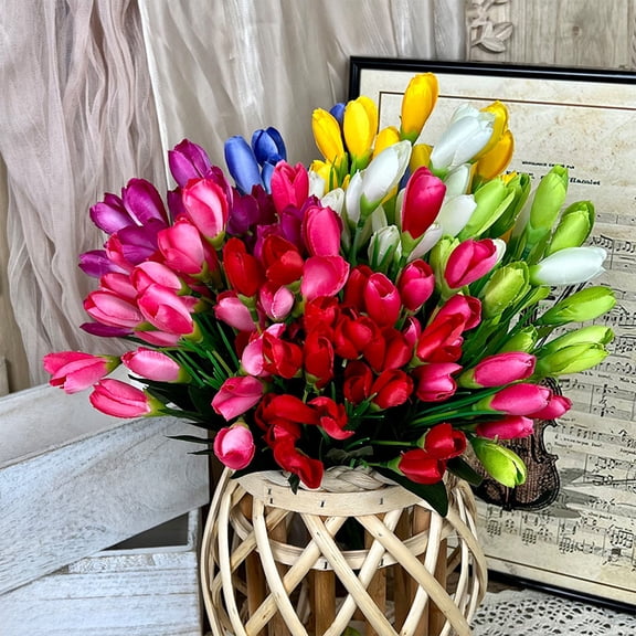 XiYing Silk Magnolia Bud Bouquet - Handmade Artificial Flowers for Wedding Decor, Home Centerpiece, Table Arrangement, 14.17 Inches Tall, 1 Piece