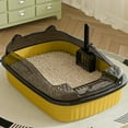 thumbnail image 1 of XiYing Small Cat Litter Box with Scoop, High-Sided Spill-Proof Design, Open Top for Easy Cleaning, Plastic Pet Toilet Tray, 14.37X11.61X5.90 Inches, 1-Pack, 1 of 6