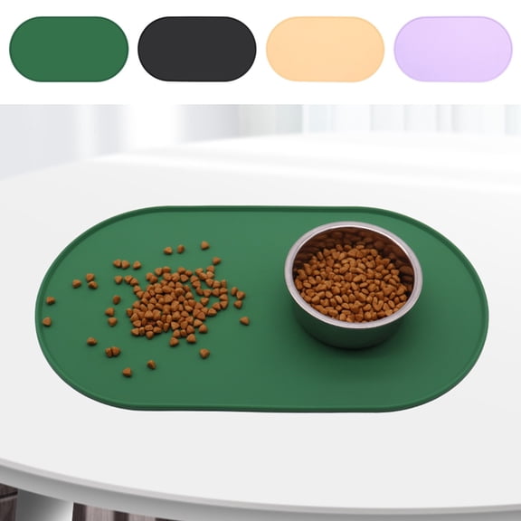 XiYing Small Non-Slip Silicone Feeding Mat with Raised Edges for Spill Containment, 17.91X9.76 Inches, 1 Count