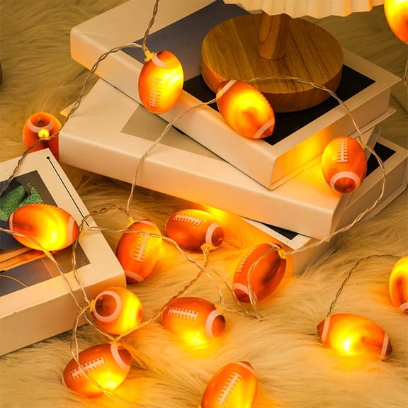 XiYing Soccer Ball Led String Lights, 10 Led Football Party Decorations, Battery Operated Light Strand for Birthday Decor, 59 Inches