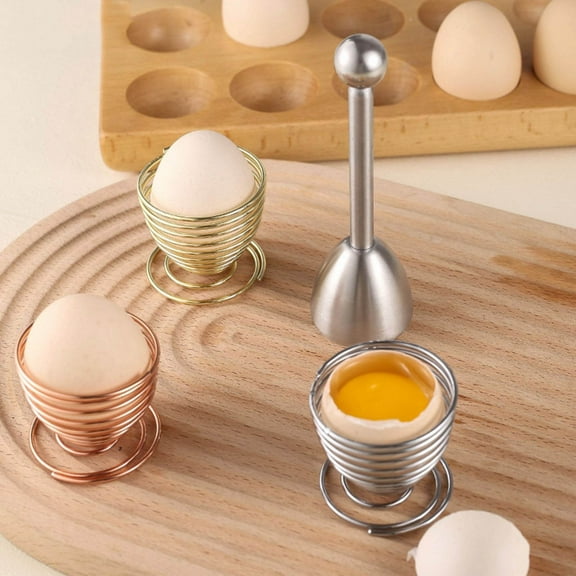 XiYing Stainless Steel Egg Topper, Eggshell Opener Cutter for Hard and Soft Boiled Eggs, Spring-Loaded Mechanism, Portable Breakfast and Cooking Tool, Includes 1