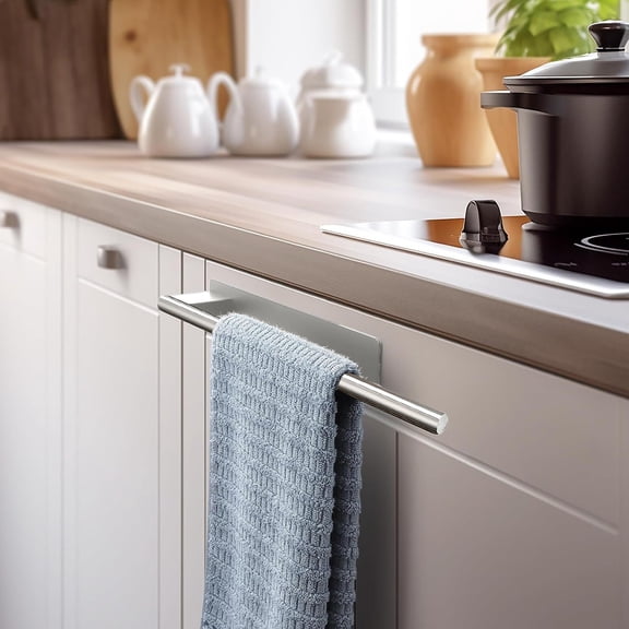 XiYing Stainless Steel Hand Towel Bar Self Adhesive Bathroom Towel Rack Stick Wall Mounted 15.35X2.36X1.57 Inch Towel Holder for Bathroom Kitchen Rv