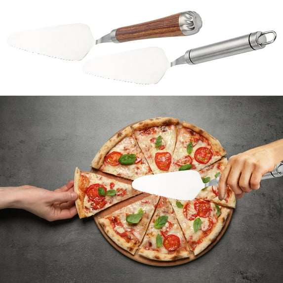 XiYing Stainless Steel Pizza Peel with Wooden Handle, Professional Pizza Spatula for Baking Bread and Pastries In Home Oven, 1 Count