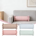 thumbnail image 1 of XiYing Striped Bolster Pillow with Ruffled Edges Soft Cylindrical Neck Roll Support Pillow for Bed and Sofa Decor Decorative Lumbar Cushion for Sleeping and Relaxing 8 X 20 Inches, 1 of 6