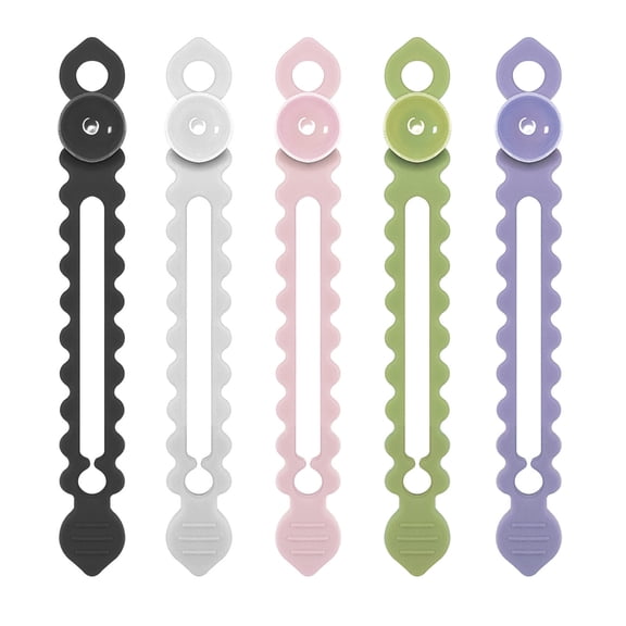 XiYing Suction Cup Cable Ties | Reusable Silicone Cord Organizer for Wire Management | Elastic Cable Holder for Tv, Computer, Usb Cords | Wall Mountable Cable Ties for Home & Office,5Pcs