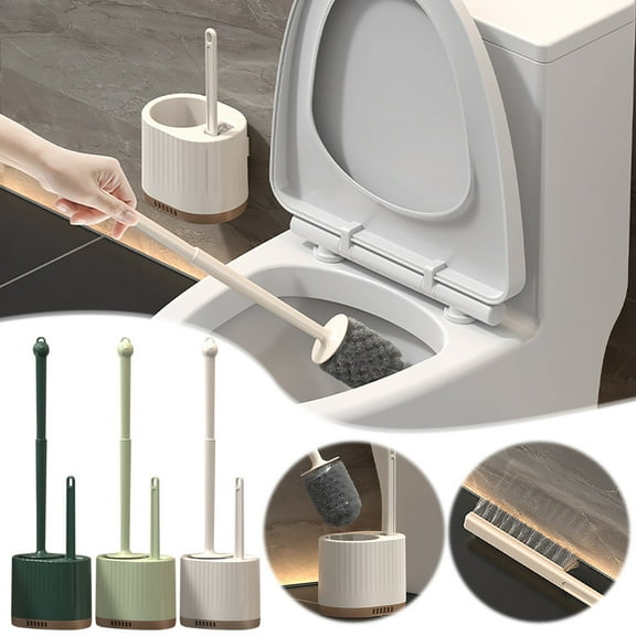 XiYing Toilet Brush Set with Disposable Heads, Wall Mounted Holder, Long Handle, Integrated Cleaning Solution, for Bathroom Sanitation, 1 Piece