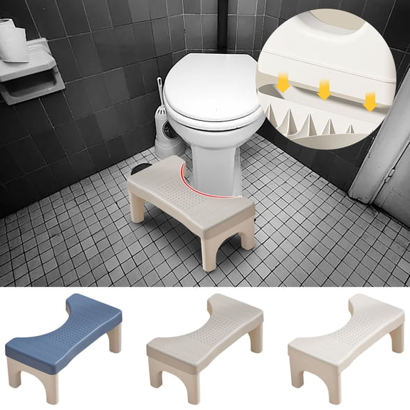 XiYing Toilet Footstool Stepper Sqatting Potty Stool Bathroom Foot Rest 8.26 X 6.7 Inches Non-Slip Padded Footrest for Constipation Relief