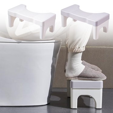 Toilet Stool Squat for Adult, Non-Slip Simple Toilet Stool White, 7 ...