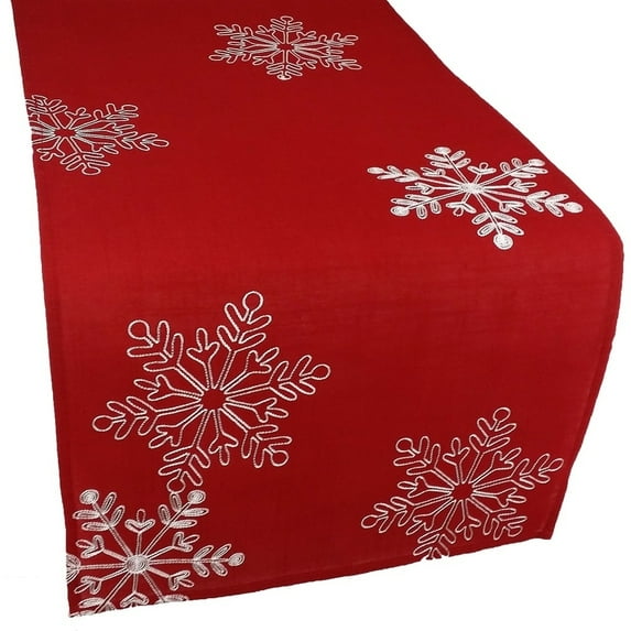 Xia Home Fashions Snowy Noel 15" x 108" Table Runner in White