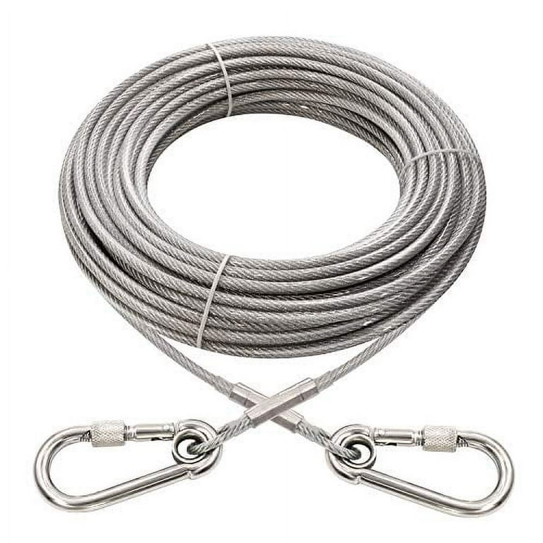 Extra long dog top tie out cable