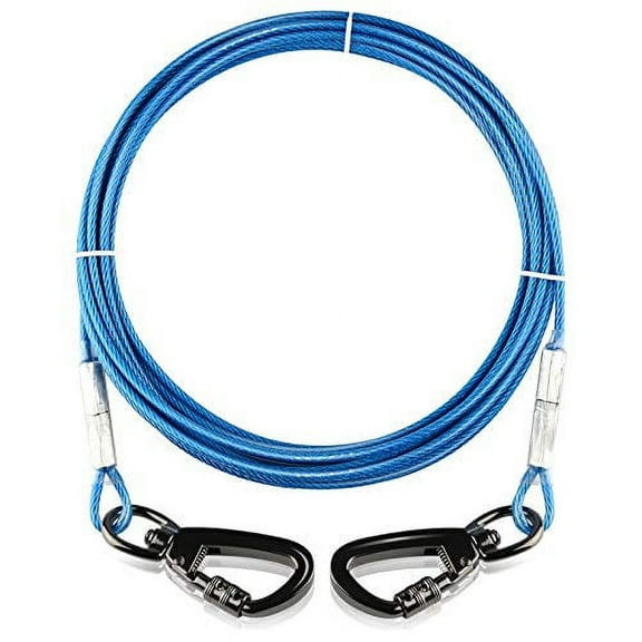 XiaZ 20 FT Dog Runner Cable Dog Tie-Out Cable with Swivel Hook, Dog Lead for Yard Outside Camping Up to 60 Pound