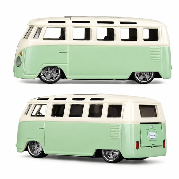 Xiaaby Toy vehicles,Retro Bus Toy Vehicle, Classic Van Style Toy Car with Detailed Exterior, Green and White