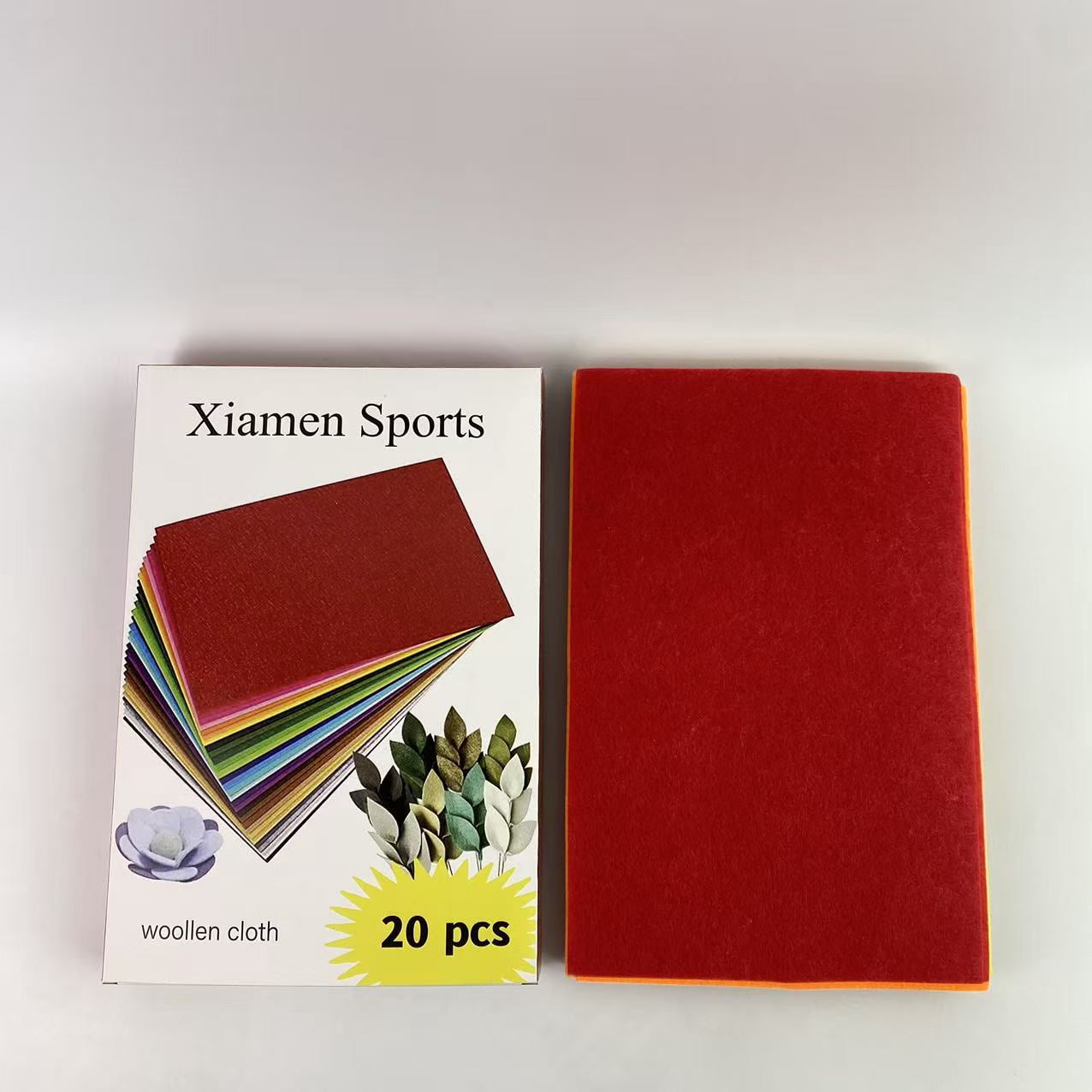 Xiamen Sports woollen cloth,Felt Fabric Sheets, 12" x 8" Craft Felt Fabric Sheets, Assorted Felt Stiff Fabric Square, DIY Sewing Crafts, Patchwork