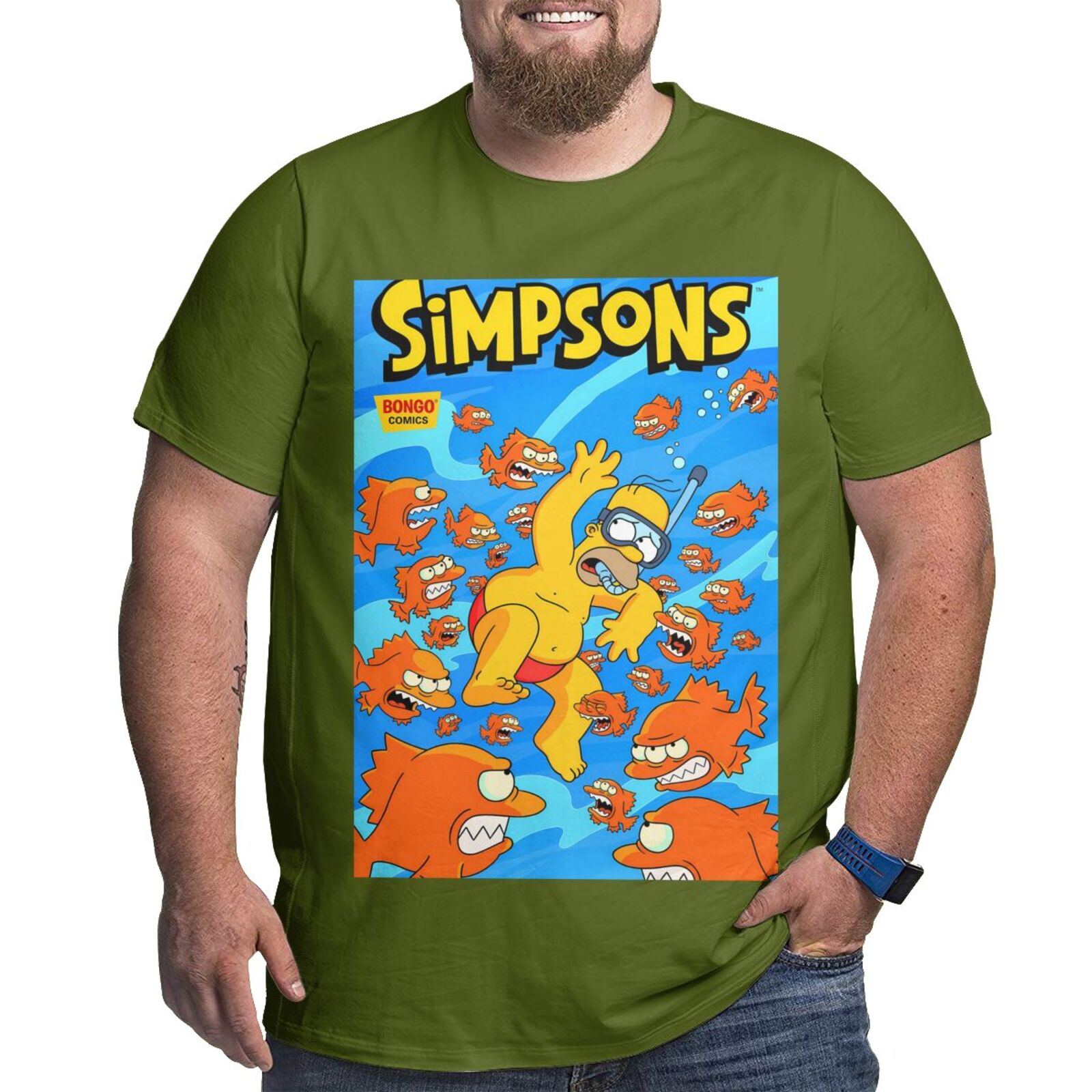 XianGongSi The Simpsons Big Size Men's Tshirt TheSimpsons89 PlusSize