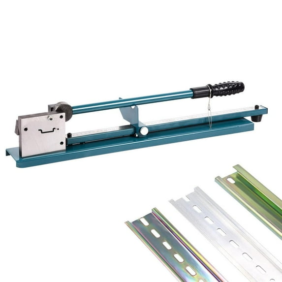 Xianers Din Rail Cutting Tool Manual Rail Cutting Tool with Ruler Guide Rail Cutter Sturdy Precise Multi-Use Guide Cutting Tool for Steel/Aluminum Rails clean
