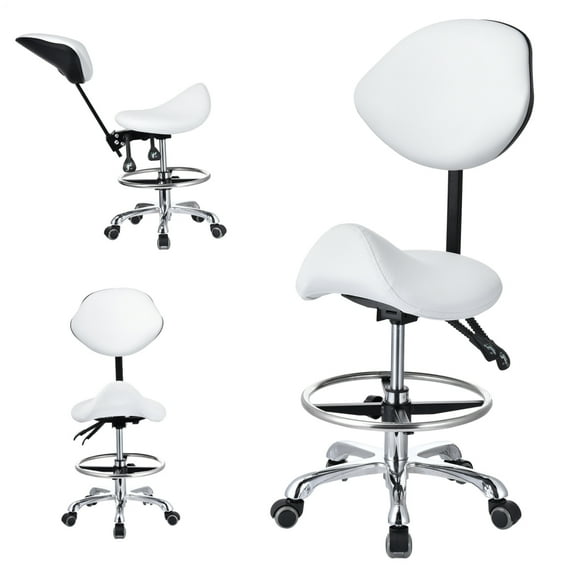 Xianers Saddle Stool Rolling Chair Height Adjustable with Wheels Wobble Rolling Stool for Medical Massage Salon Kitchen Spa Drafting Clinic Dentist, Ergonomic Hydraulic Seat Chair Stool,400LBS(W,F)