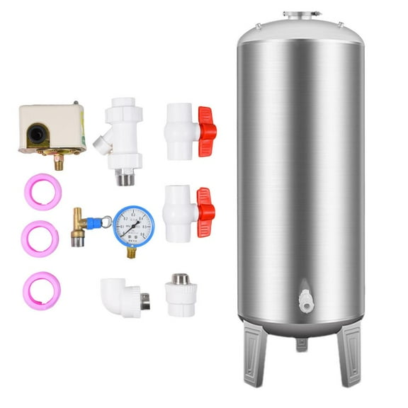 Xianers Stainless Steel Pressure Tank 160L Vertical Water Storage Bladder Containers Vertical Pressure Well Water Tower Pressurized Water Storage Tank for Household Water Supply amazing