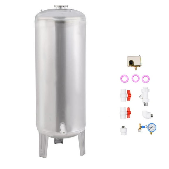 Xianers Stainless Steel Pressure Tank 200L Agricultural Stainless Steel Pressure Tank for Water Pressure Gauge Attached Irrigation Water Pressure Tank for Well Residential Buildings well-liked