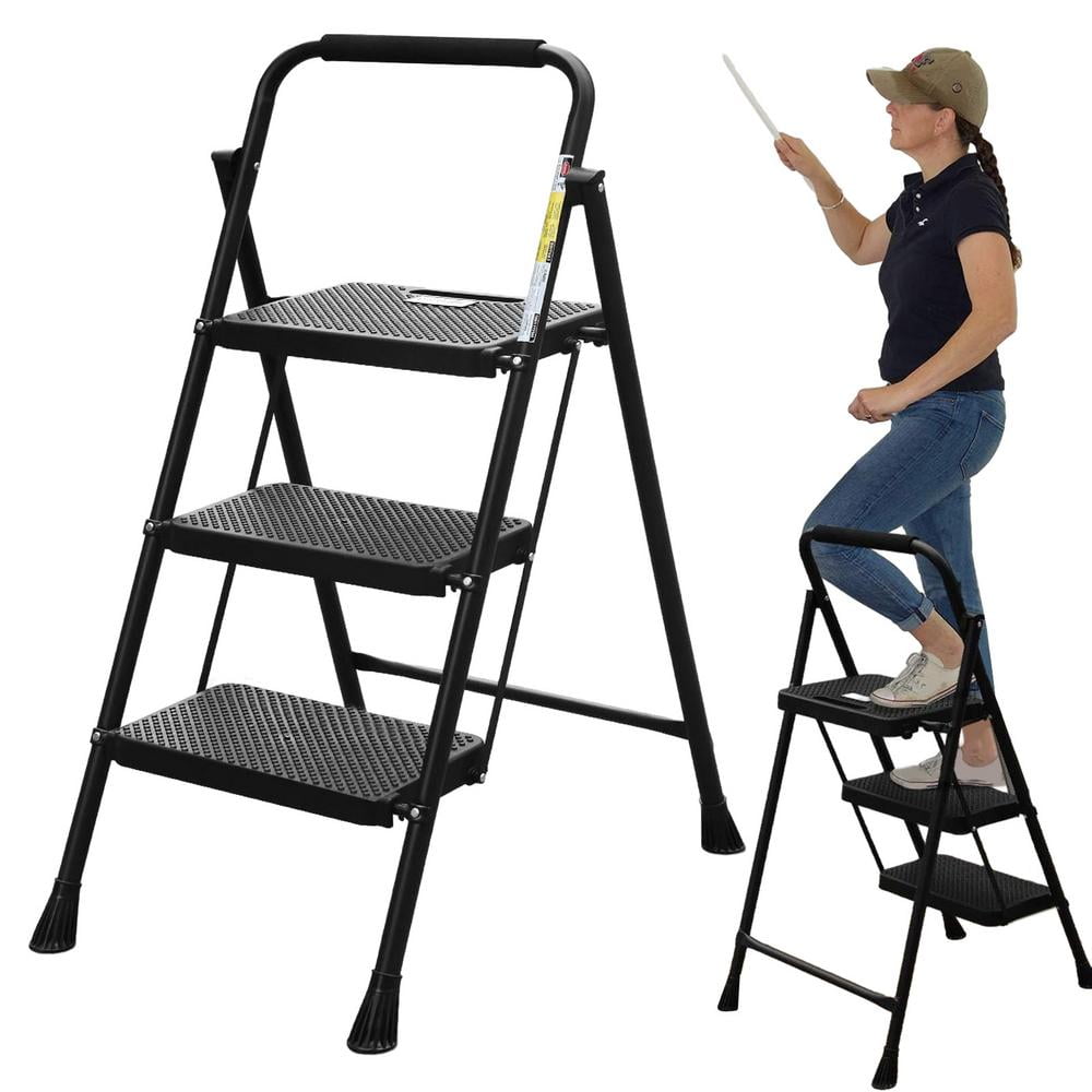 Xianers Step Ladder | Ergonomic Step Stool with Handle, Foldable Ladder ...