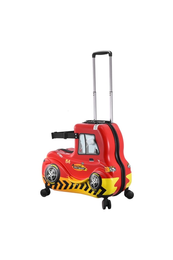 Toddler Ride on Suitcase 24 in Carry-On Red Car Luggage Cabin Case Cabin Luggage with Safety Belt for Kid Boy Aged 6-12 Years Old exceptional