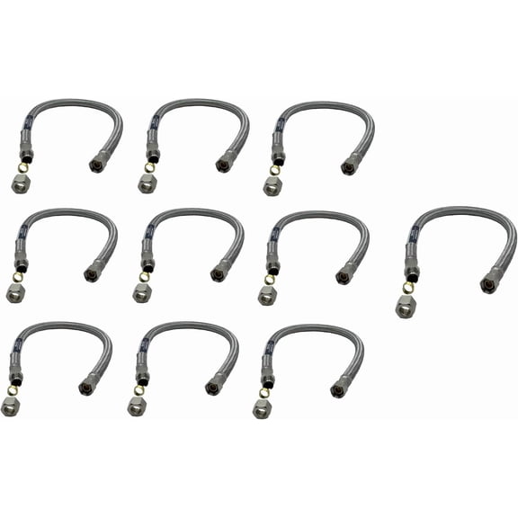 XiangJi 20-Inch Faucet Supply Extension Line 3/8" Male Comp. To 3/8" Female Compression Stainless Steel Braided Faucet Extension Supply Hose Connector Lines,Fits Delta Faucet Plumbing Fitting(10)