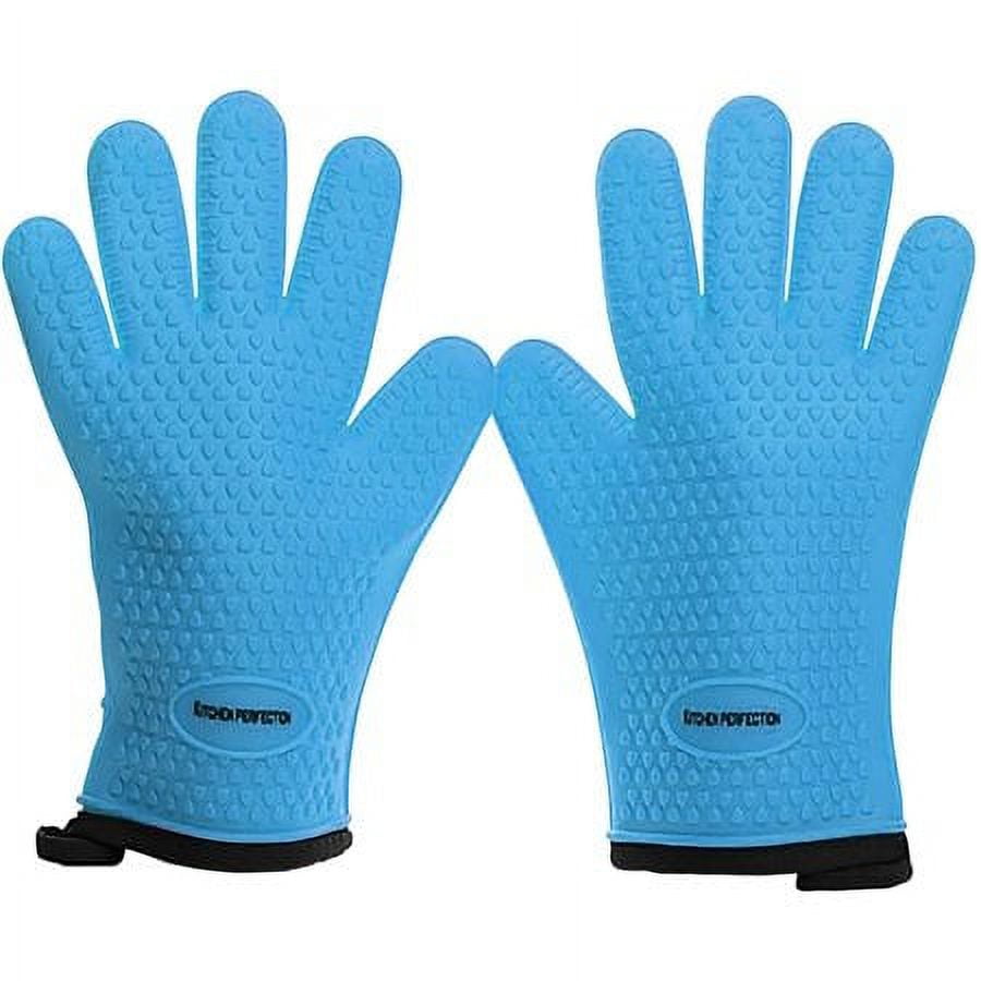 1pc Heat Resistant Glove Made Of Flame Retardant Oxide Fiber For Bbq, Oven,  Microwave, Cooking With Silicone & Anti-slip Design