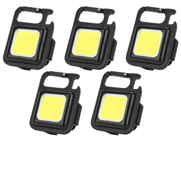 From Xiao Bei strict selection Mini Magnetic COB Keychain Light 1-10pcs Bright USB Rechargeable Flashlight 3 Light Modes Portable Folding Bracket Work Lamp