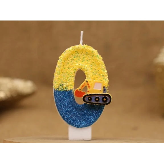 Xiao Hang Cute Fashion Creative Engineering Car Excavator Number Birthday Cake Candle Gift Decoration Handmade Birthday Candle Boy Party