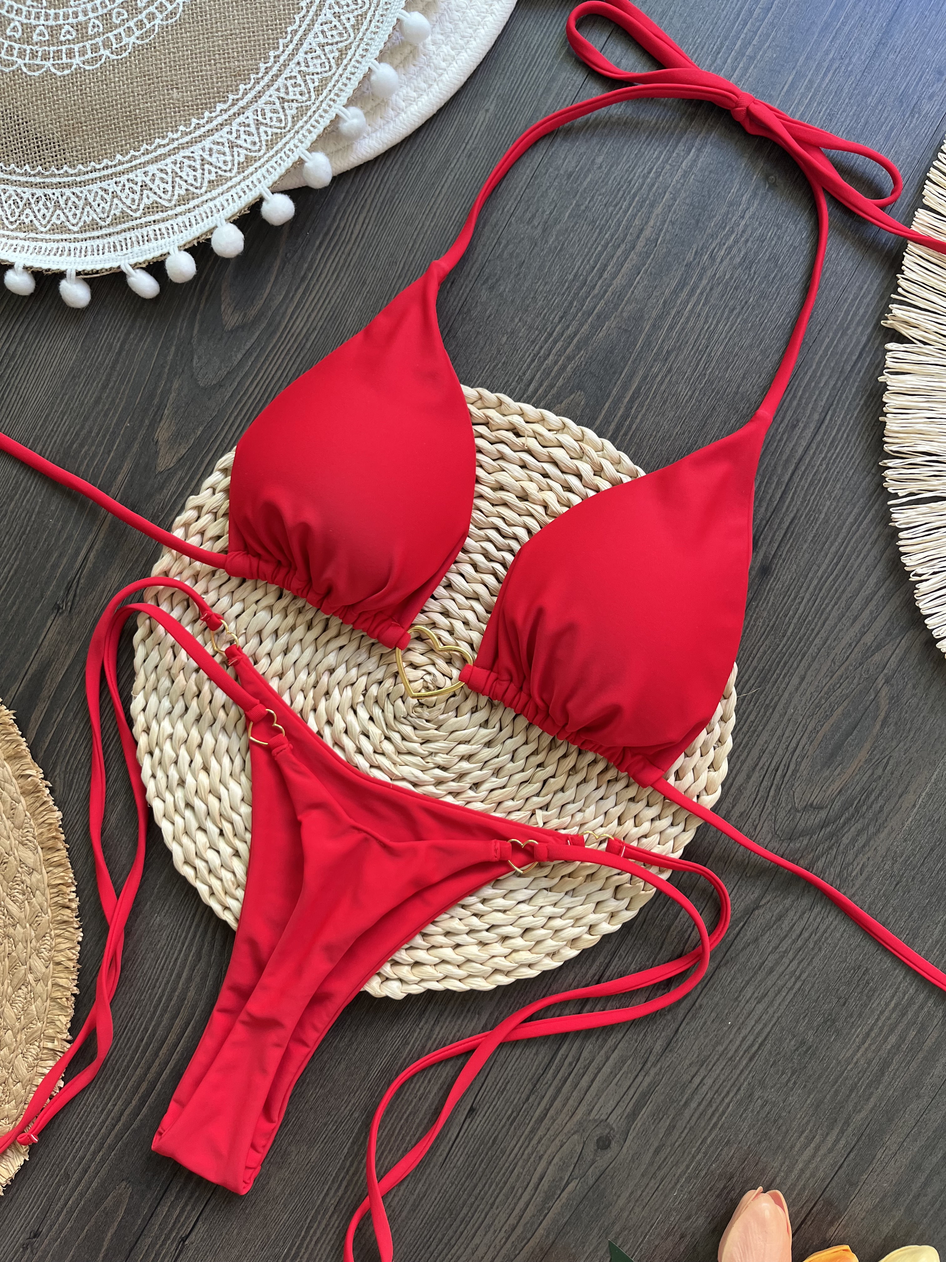 Xiao Hang RUOTONSEPT Sexy Halter Solid color Bikini Set Women's ...