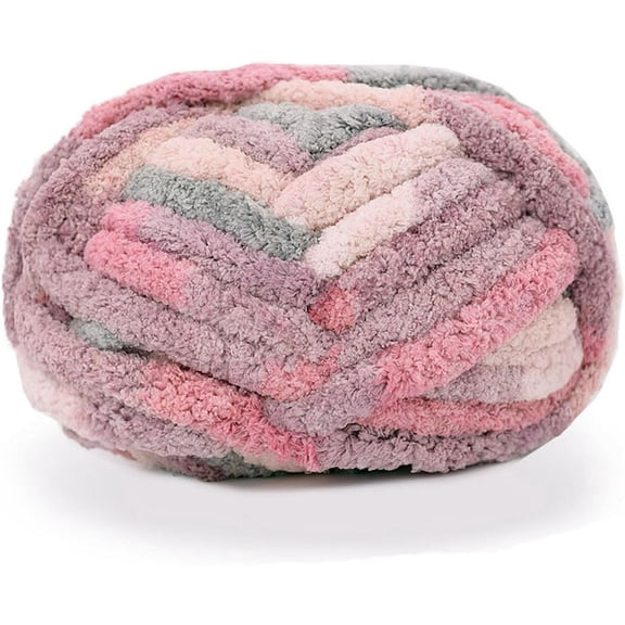 Xiao Hua 1 ball thick knitted chenille yarn, suitable for hand woven blankets, ultra soft large blanket yarn, multicolor-F