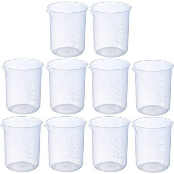Xiao Hua 10 PCS 150ml Resin Mixing Cups, Liquid Measuring Cups, Plastic Beaker, Graduation Epoxy Resin Cups for Resin Epoxy Paint Food, Lab Use