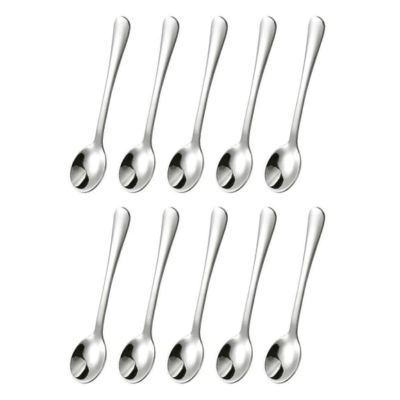 Xiao Hua 10 pack seasoning spoon, stainless steel mini 3-inch cute little silver spoon, suitable for powder spice cans