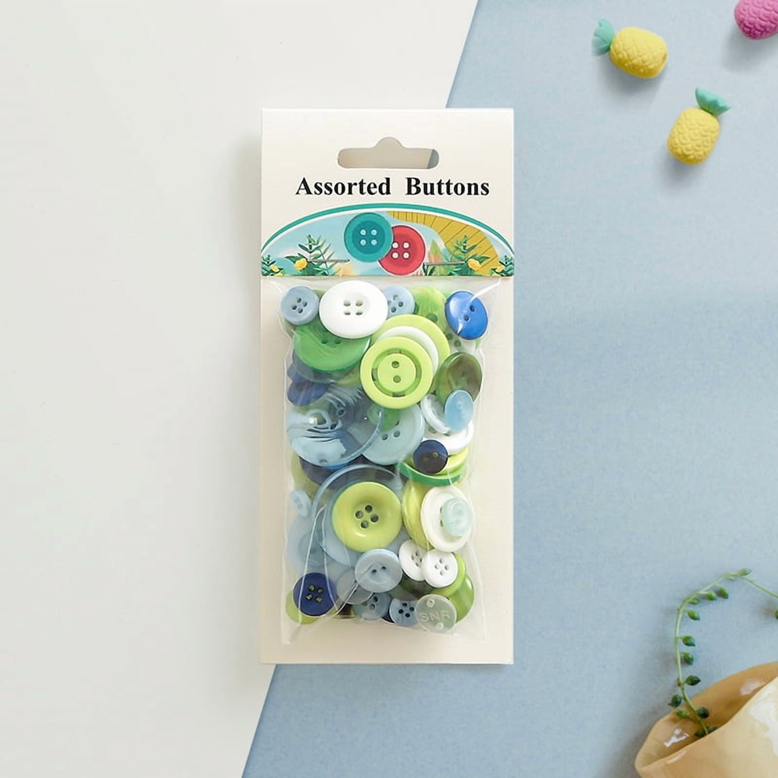 Xiao Hua 100-200Pcs Style C resin buttons -0.35in-1.18in various sizes ...