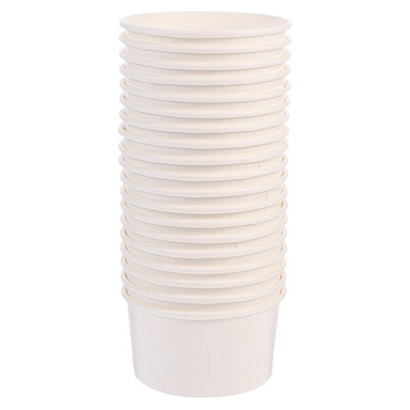 Xiao Hua 100 3-ounce dessert cups, disposable ice cream pudding cups, compact snack bowls, white paper cups
